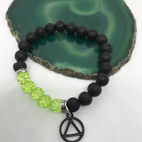 Lava Bead Bracelet with AA Symbol