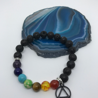 Lava Bead Bracelet with AA Symbol