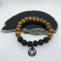 Wooden Lava Bead Bracelet