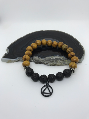Wooden Lava Bead Bracelet