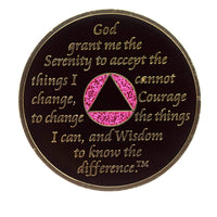 AA Medallion Glitter Pink with White Triangle Bling Crystals