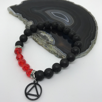 Lava Bead Bracelet with AA Symbol