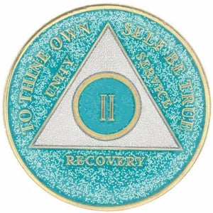 AA Medallion Glitter Turquoise