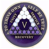 AA Medallion Purple with Transition Bling Crystals