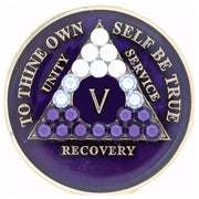 AA Medallion Purple with Transition Bling Crystals