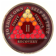 AA Medallion Red with Red Transition Bling Crystals