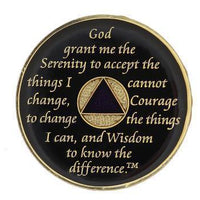 AA Medallion Black with Rainbow Triangle Bling Crystals