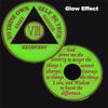 AA Medallion Glow in the Dark Glitter Pink Coin