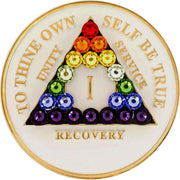 AA Medallion Glow in the Dark with Rainbow Bling Crystals
