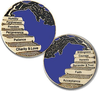 Wisdom Tree 12 Spiritual Principles of the Program Recovery Medallion