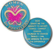 'Women in Recovery' Medallion - Turquoise, Coral or Purple